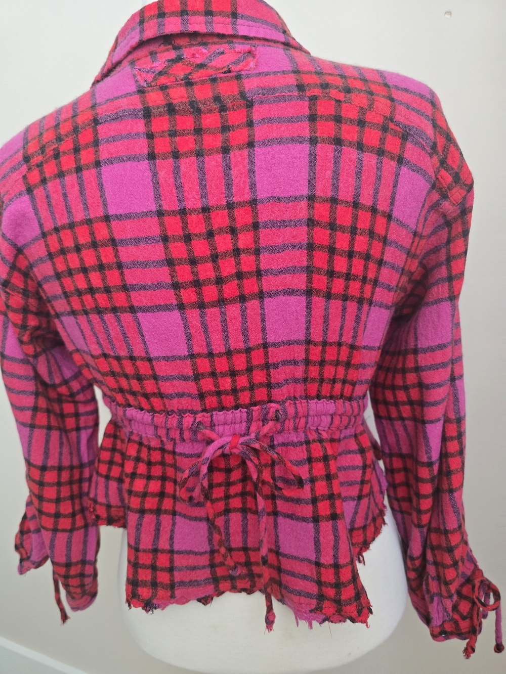 We The Free Pink & Red Plaid Button-Front Shirt Size S Cotton Wool - Picture 3 of 11